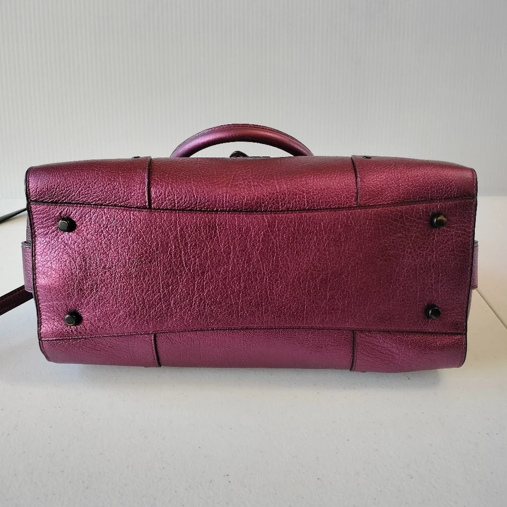 Coach Purple Leather Satchel - Picture 9 of 16